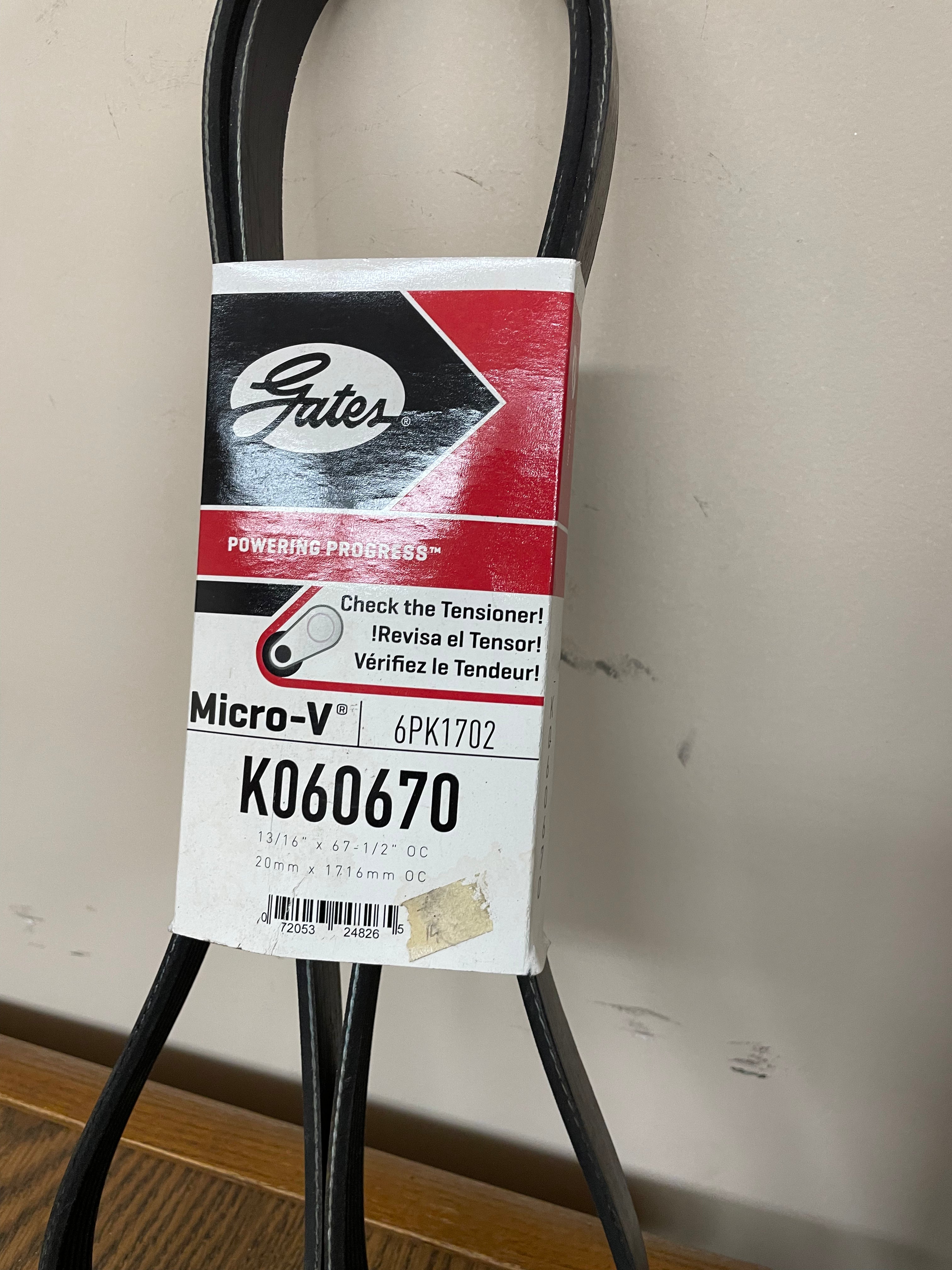 Gates 6PK1702 Micro‑V Serpentine Belt – Premium OE Quality